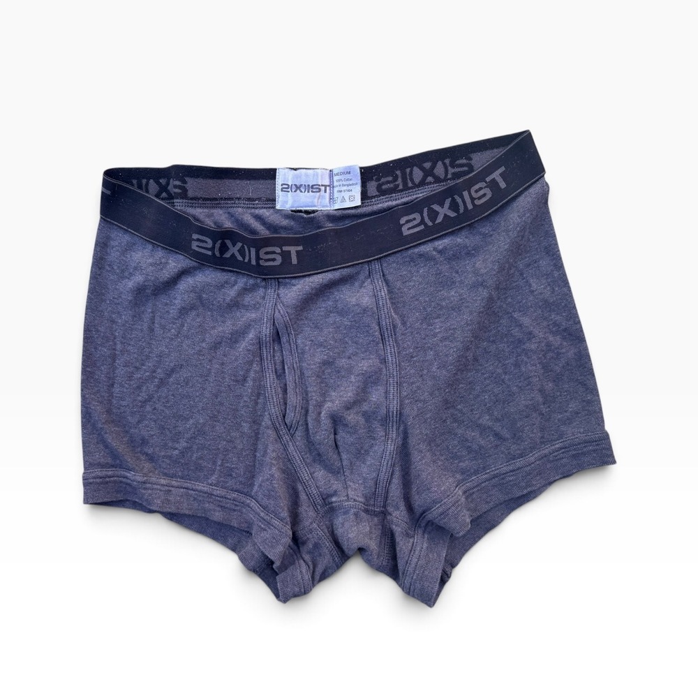 2(X)IST Mens Essential No-Show Trunk Cotton Underwear Navy Blue Medium RN 97404